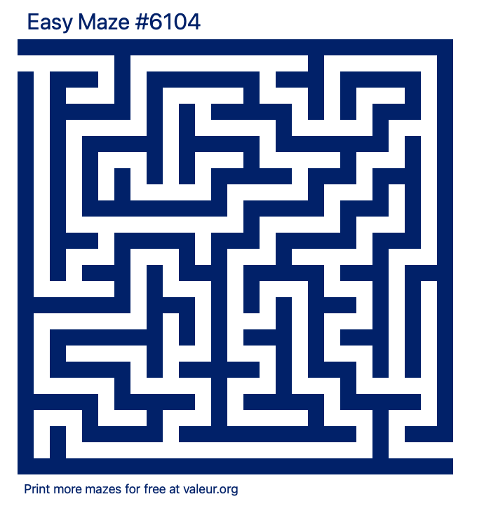 Free Printable Easy Maze number 6104