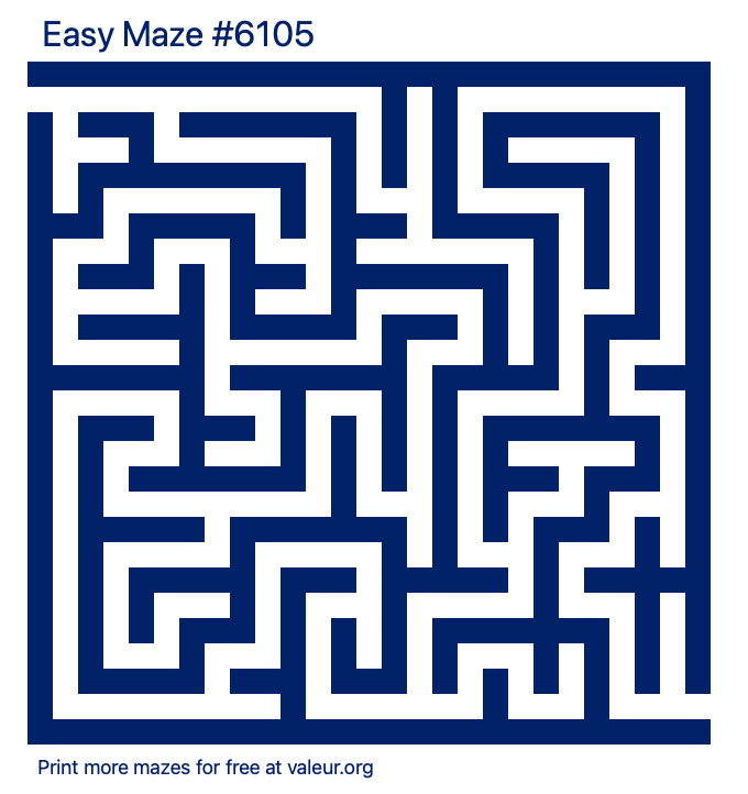 Free Printable Easy Maze number 6105