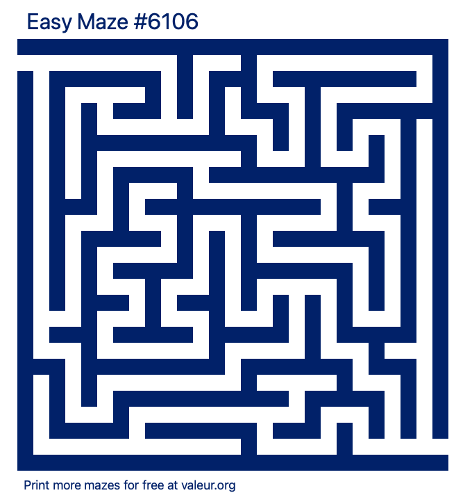 Free Printable Easy Maze number 6106