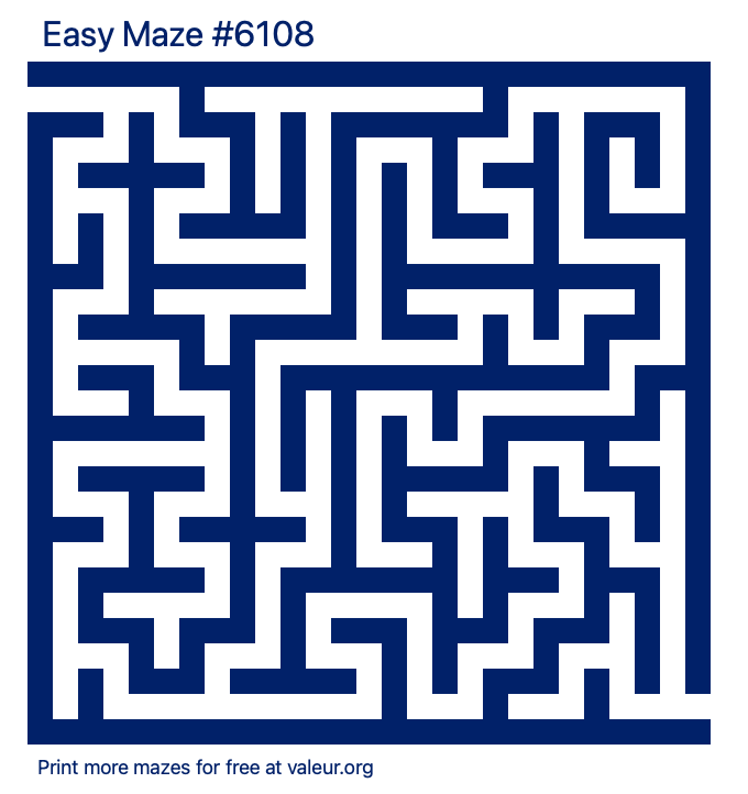 Free Printable Easy Maze number 6108