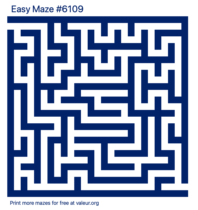 Free Printable Easy Maze number 6109