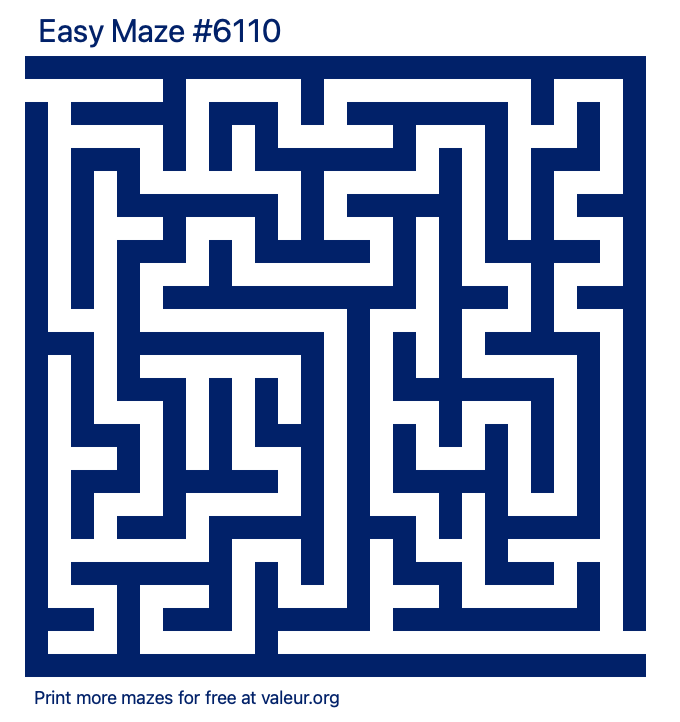 Free Printable Easy Maze number 6110