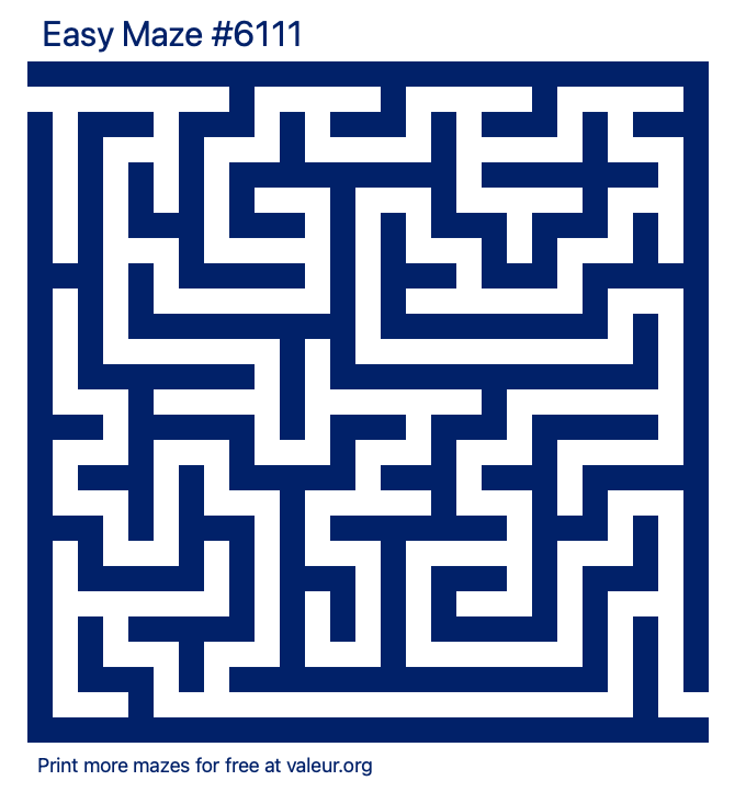 Free Printable Easy Maze number 6111