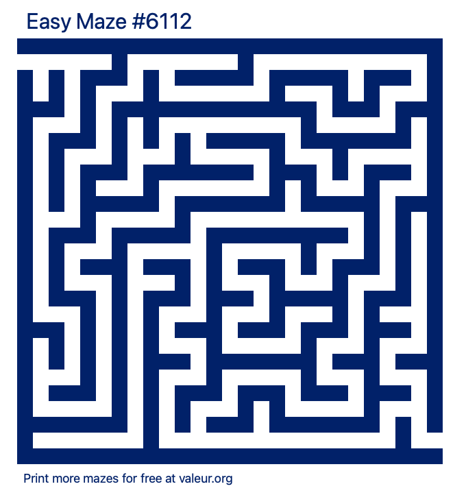 Free Printable Easy Maze number 6112