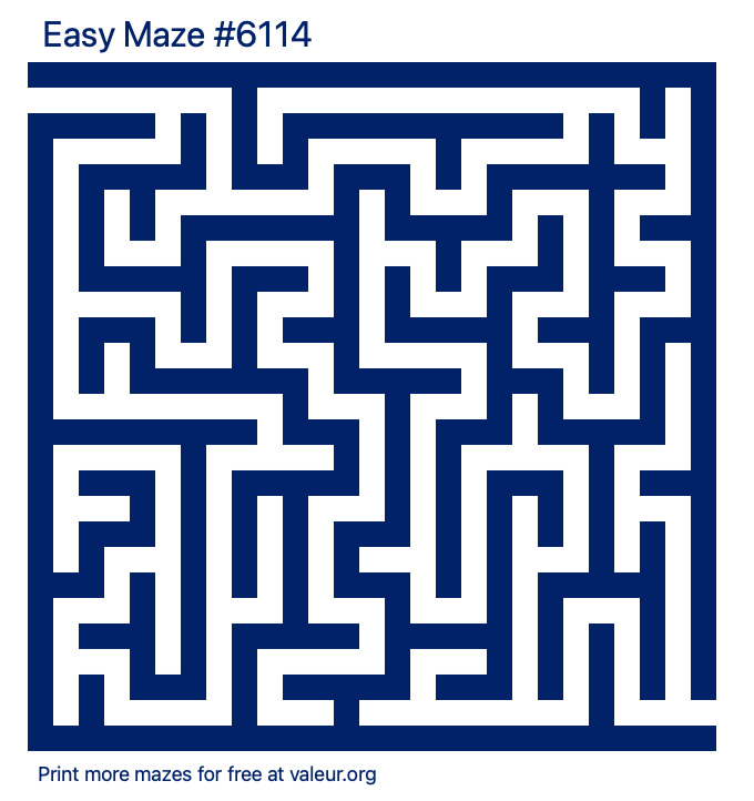 Free Printable Easy Maze number 6114