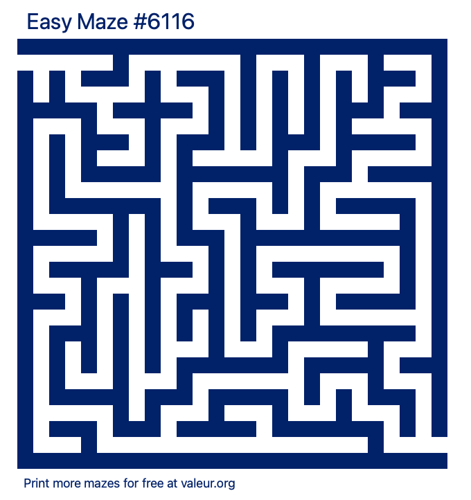 Free Printable Easy Maze number 6116