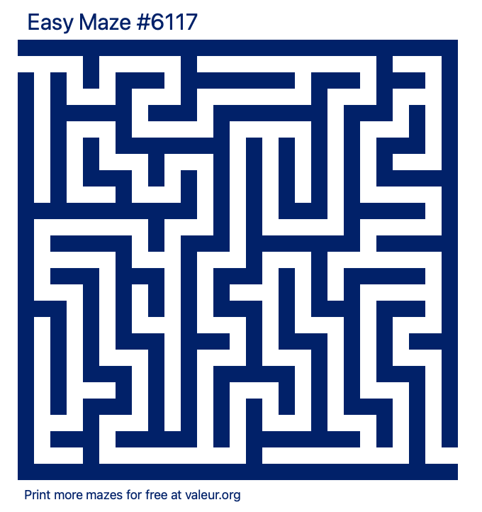 Free Printable Easy Maze number 6117