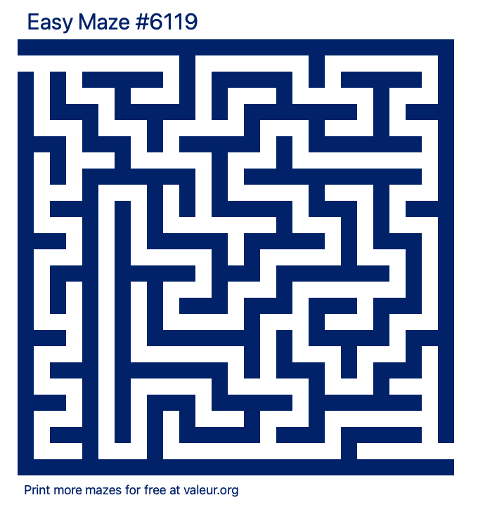 Free Printable Easy Maze number 6119