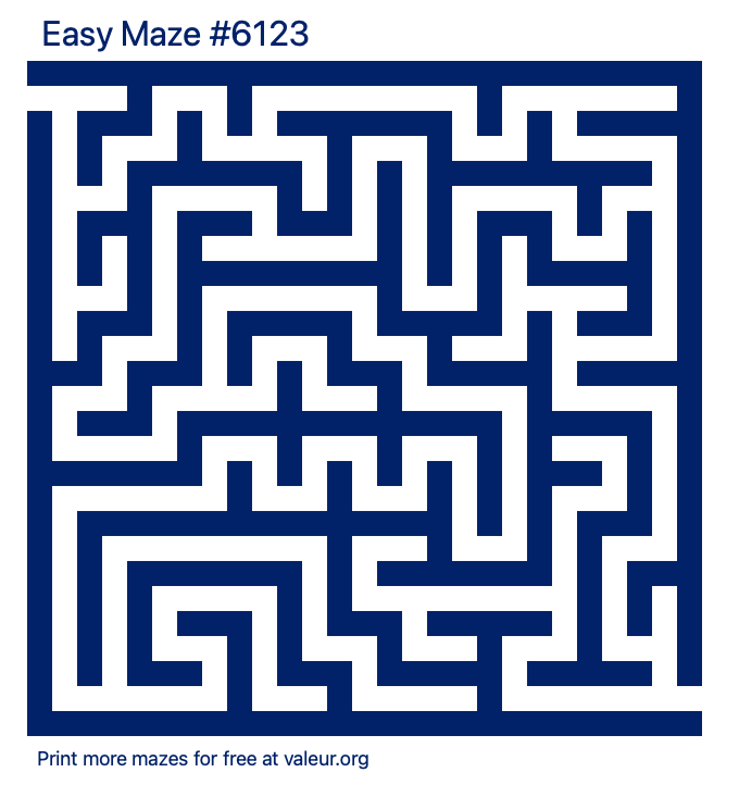 Free Printable Easy Maze number 6123