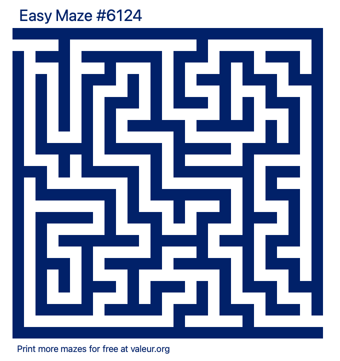 Free Printable Easy Maze number 6124