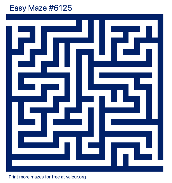 Free Printable Easy Maze number 6125