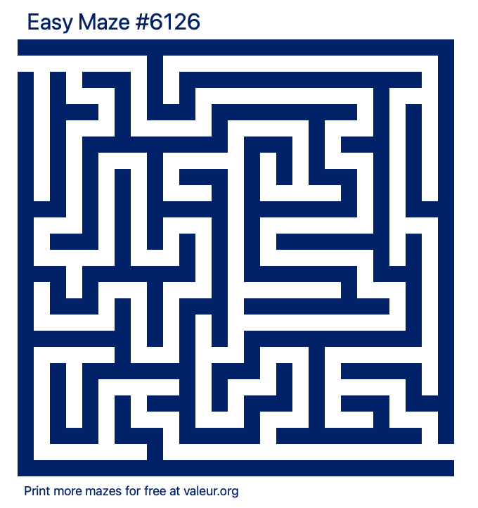 Free Printable Easy Maze number 6126