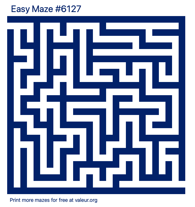 Free Printable Easy Maze number 6127