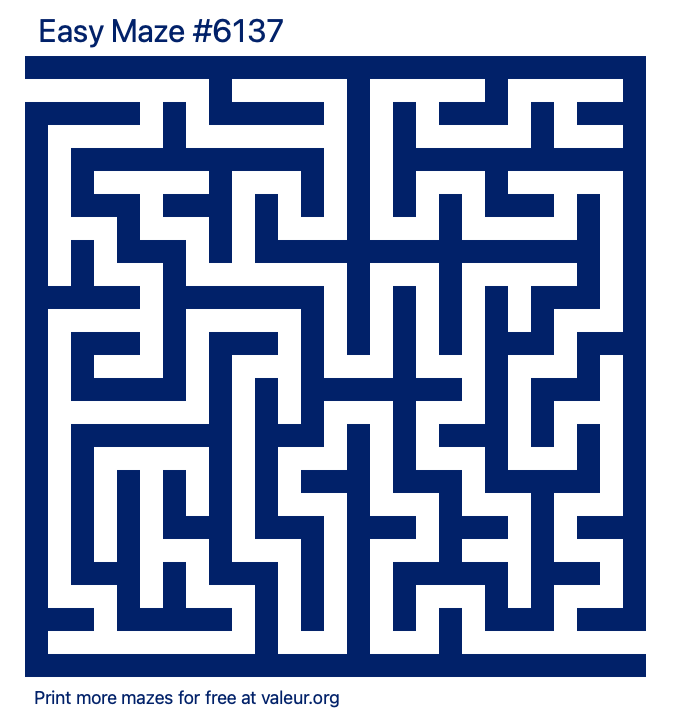 Free Printable Easy Maze number 6137