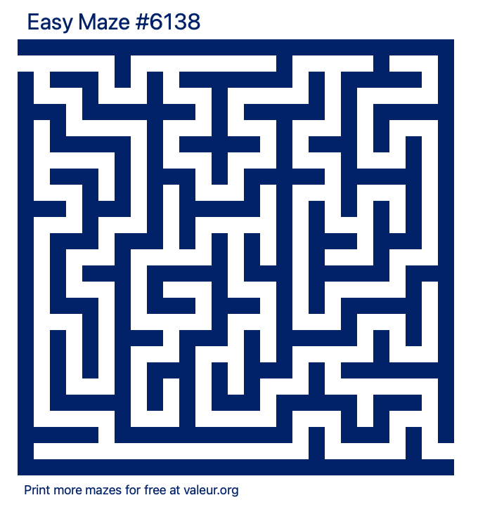 Free Printable Easy Maze number 6138