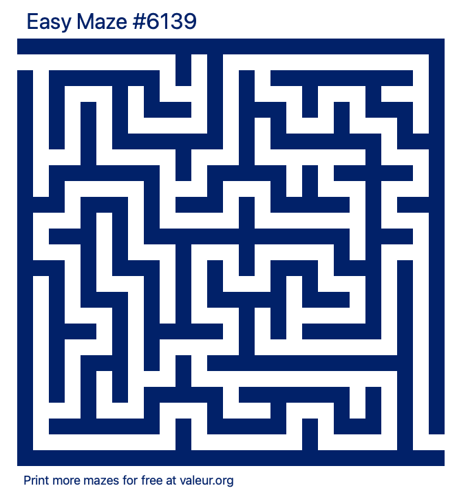 Free Printable Easy Maze number 6139