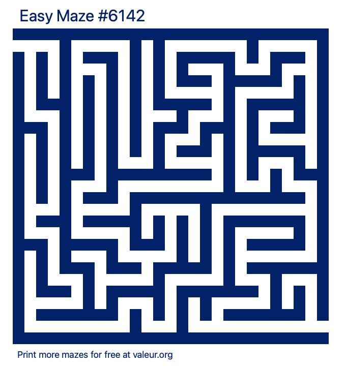 Free Printable Easy Maze number 6142