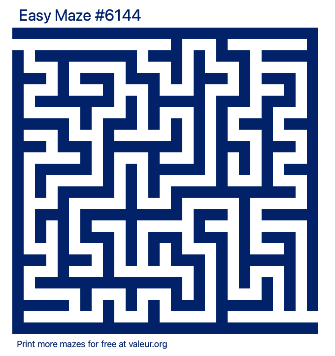 Free Printable Easy Maze number 6144