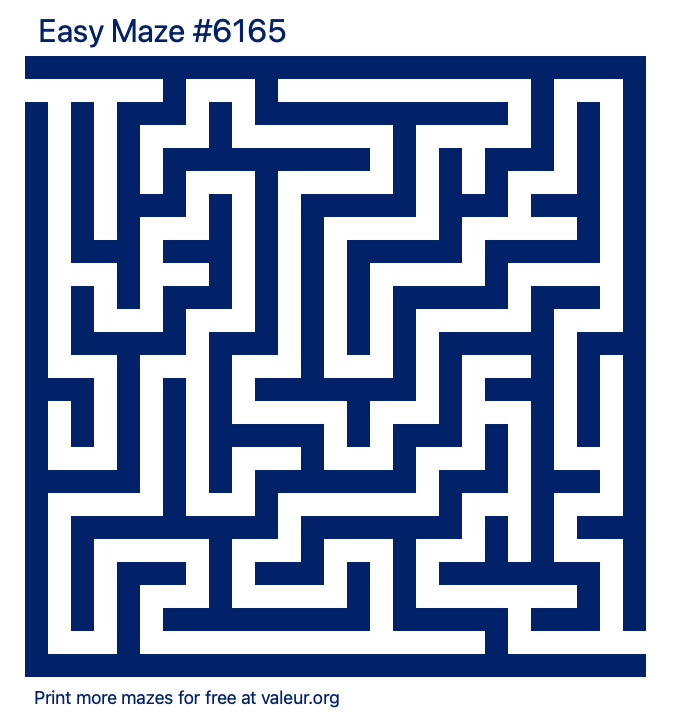 Free Printable Easy Maze number 6165