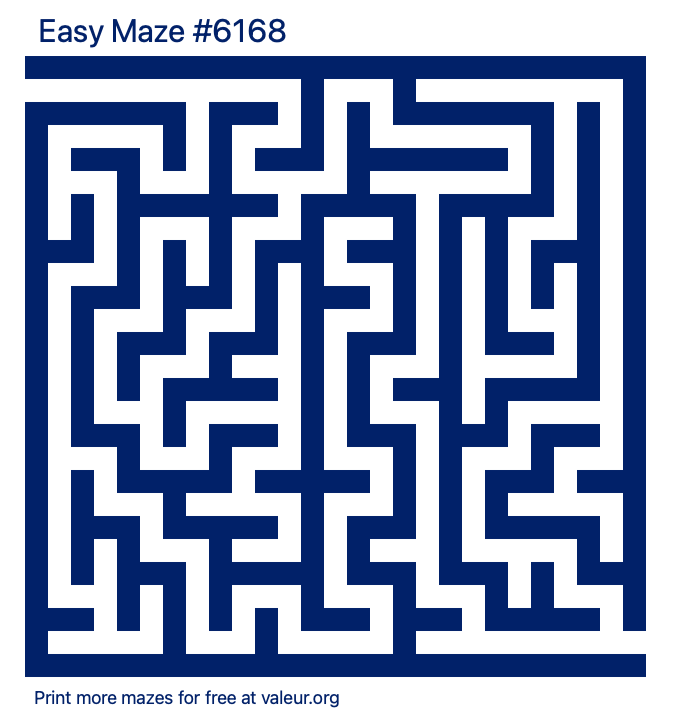 Free Printable Easy Maze number 6168