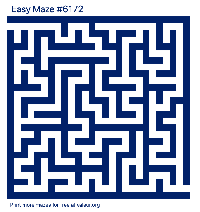 Free Printable Easy Maze number 6172