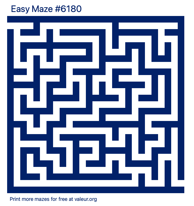 Free Printable Easy Maze number 6180