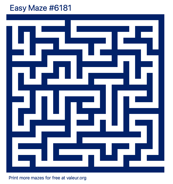 Free Printable Easy Maze number 6181