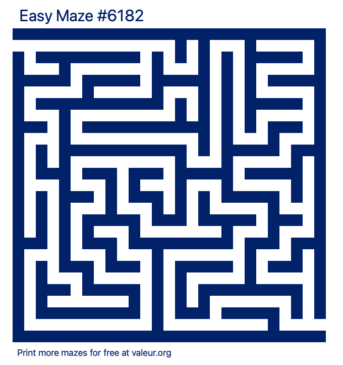 Free Printable Easy Maze number 6182