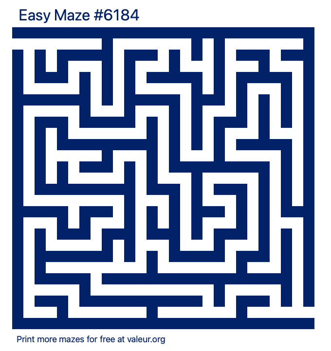 Free Printable Easy Maze number 6184