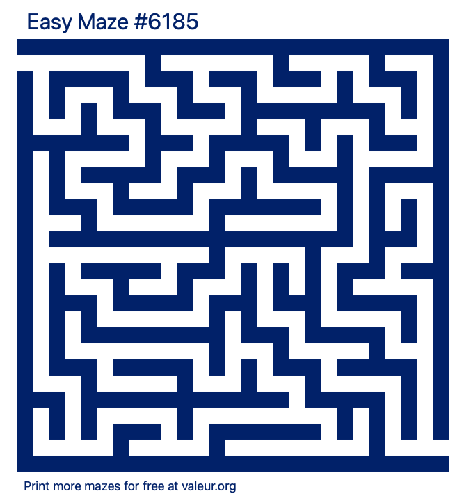 Free Printable Easy Maze number 6185