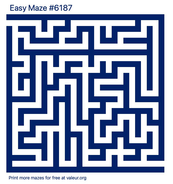 Free Printable Easy Maze number 6187