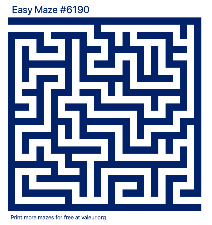 Free Printable Easy Maze number 6190