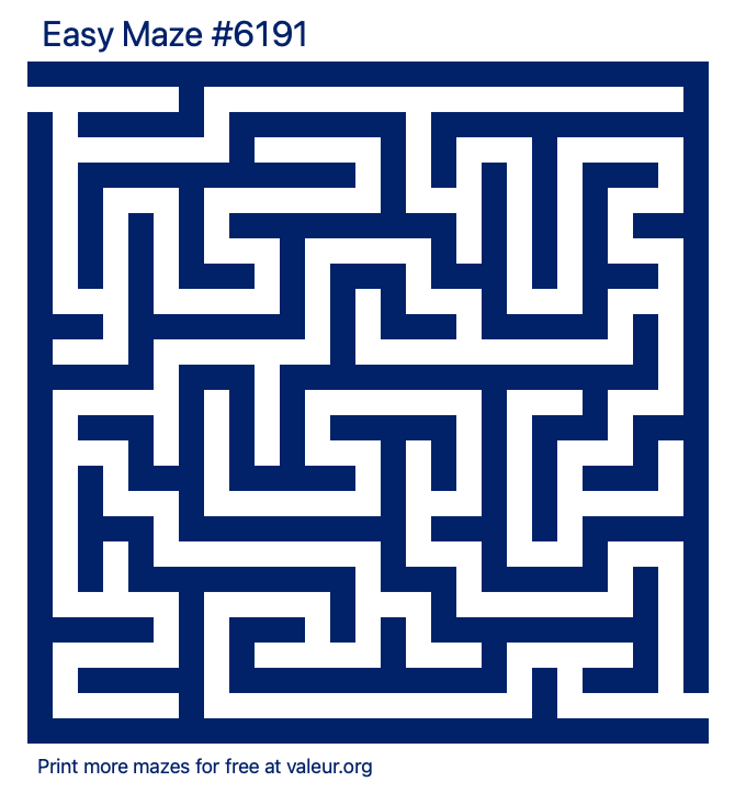 Free Printable Easy Maze number 6191