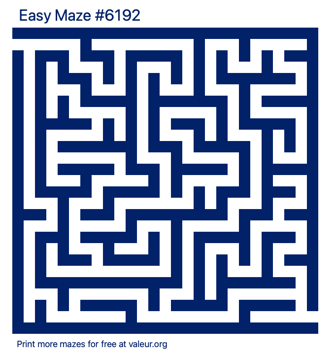 Free Printable Easy Maze number 6192