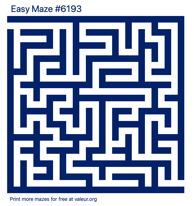 Free Printable Easy Maze number 6193