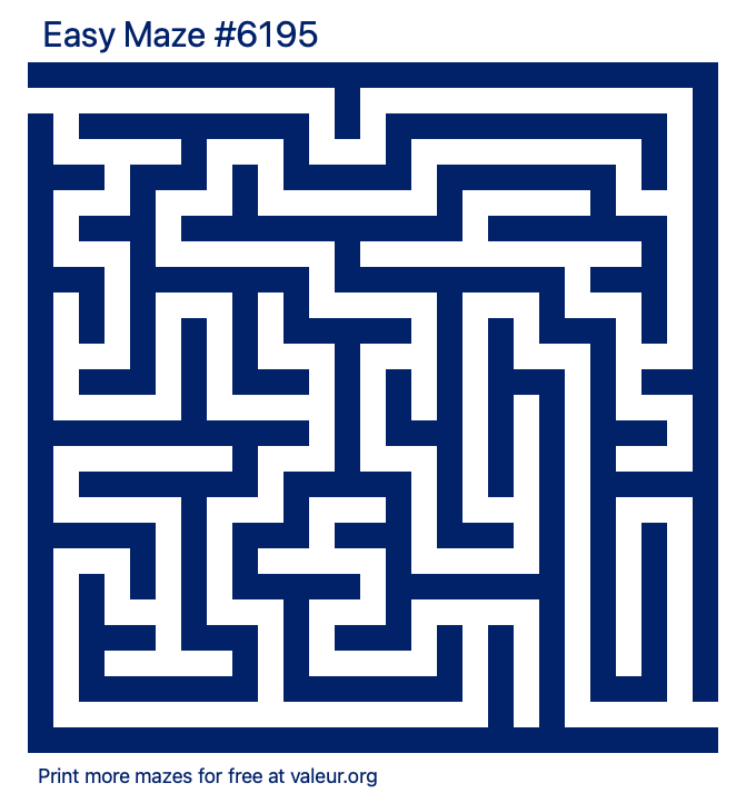 Free Printable Easy Maze number 6195