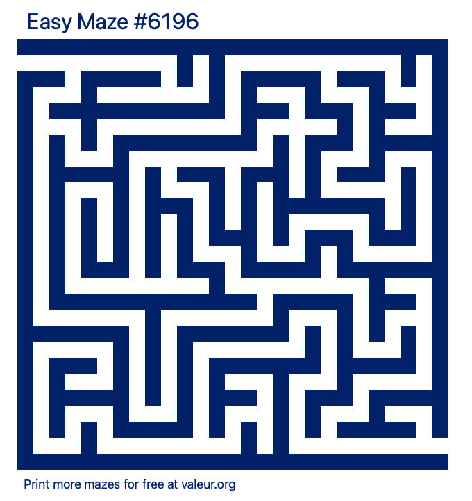 Free Printable Easy Maze number 6196