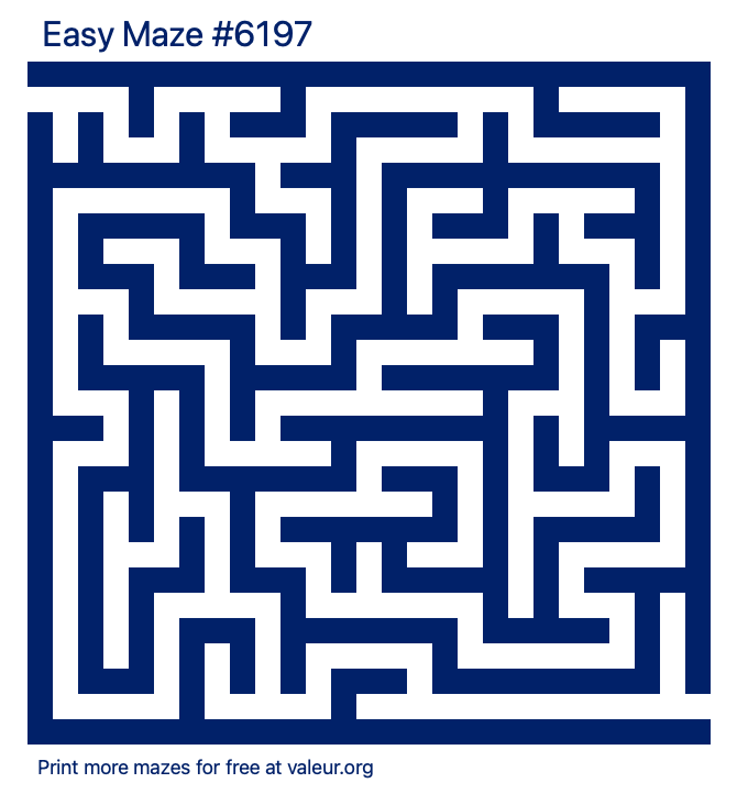 Free Printable Easy Maze number 6197