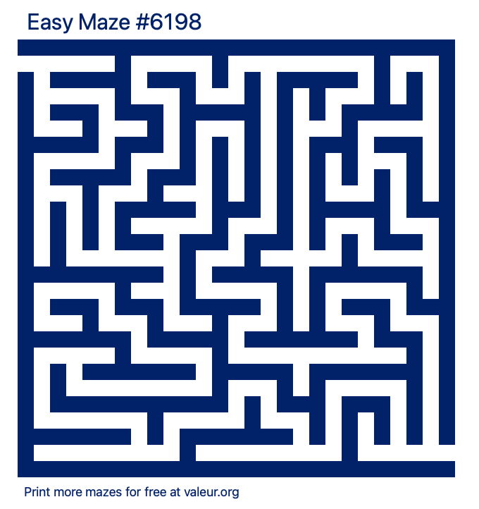 Free Printable Easy Maze number 6198