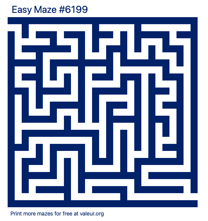 Free Printable Easy Maze number 6199