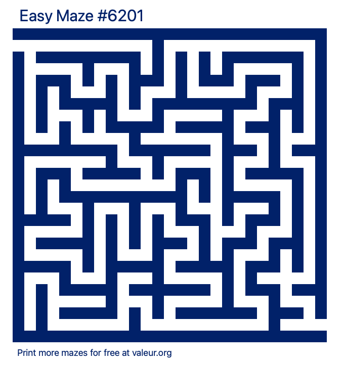 Free Printable Easy Maze number 6201