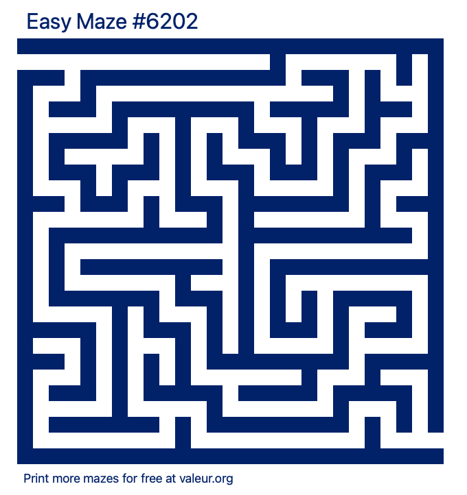 Free Printable Easy Maze number 6202