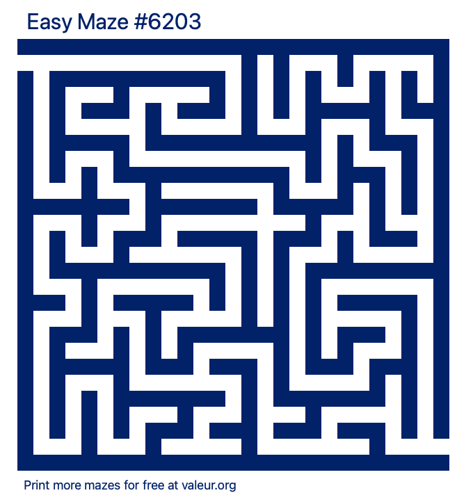 Free Printable Easy Maze number 6203