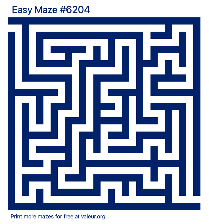 Free Printable Easy Maze number 6204