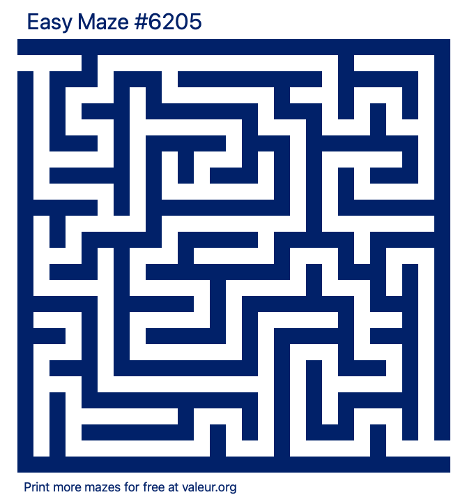 Free Printable Easy Maze number 6205