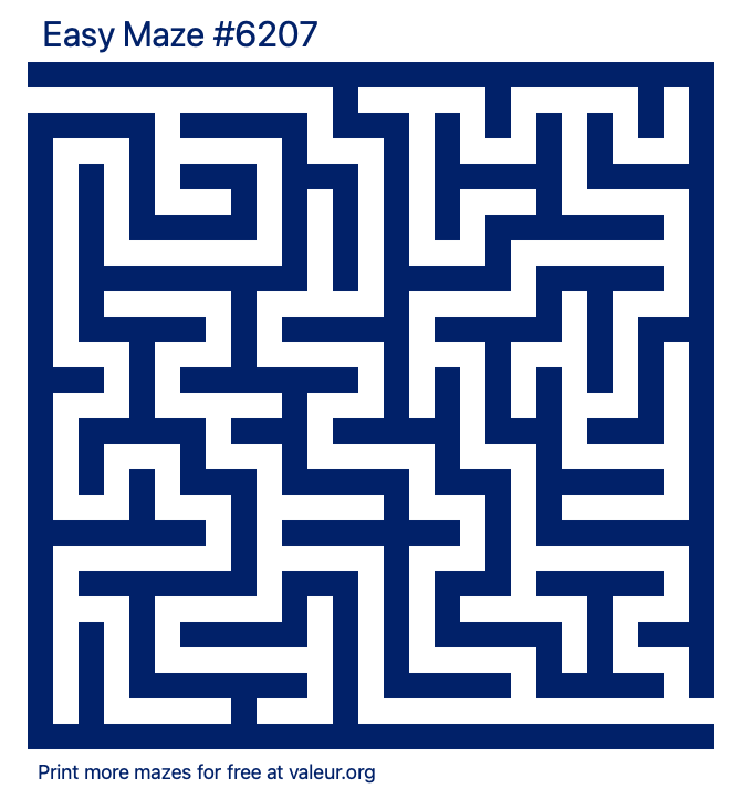 Free Printable Easy Maze number 6207