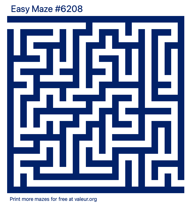 Free Printable Easy Maze number 6208