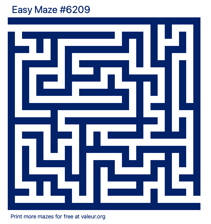 Free Printable Easy Maze number 6209