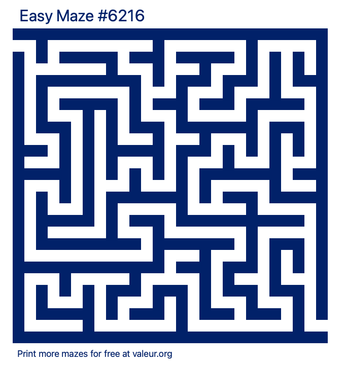 Free Printable Easy Maze number 6216