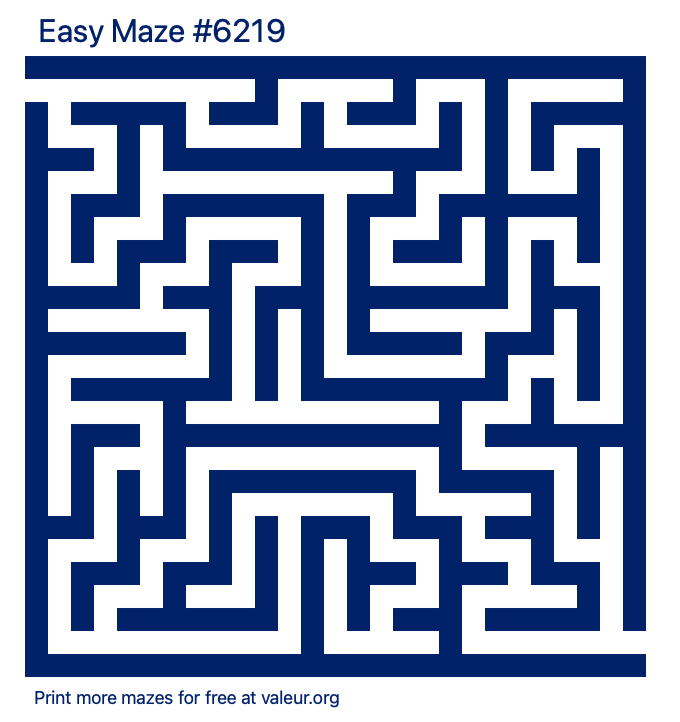 Free Printable Easy Maze number 6219